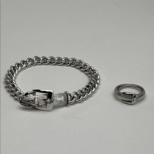 Vintage Avon buckle bracelet and ring set